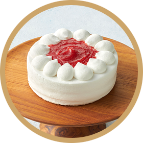 濃厚いちごソースのおいしいケーキ